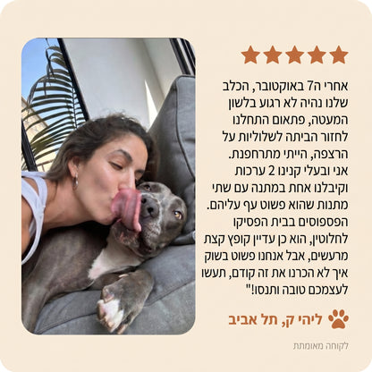 MiloPals Phero להפחתה משמעותית של חרדת נטישה, נביחות, פספוסים בבית, הריסת חפצים החל מהשבוע הראשון